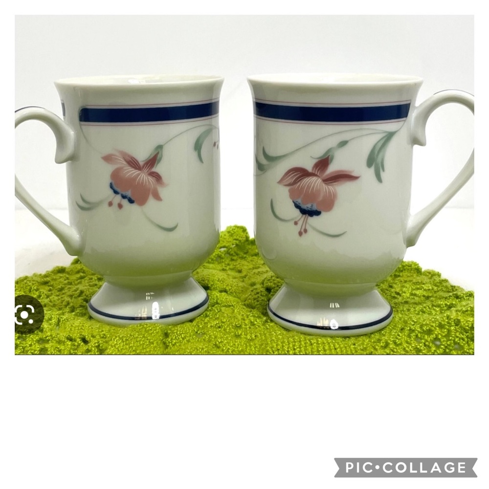 Vintage Princess house Footed mugs floral print